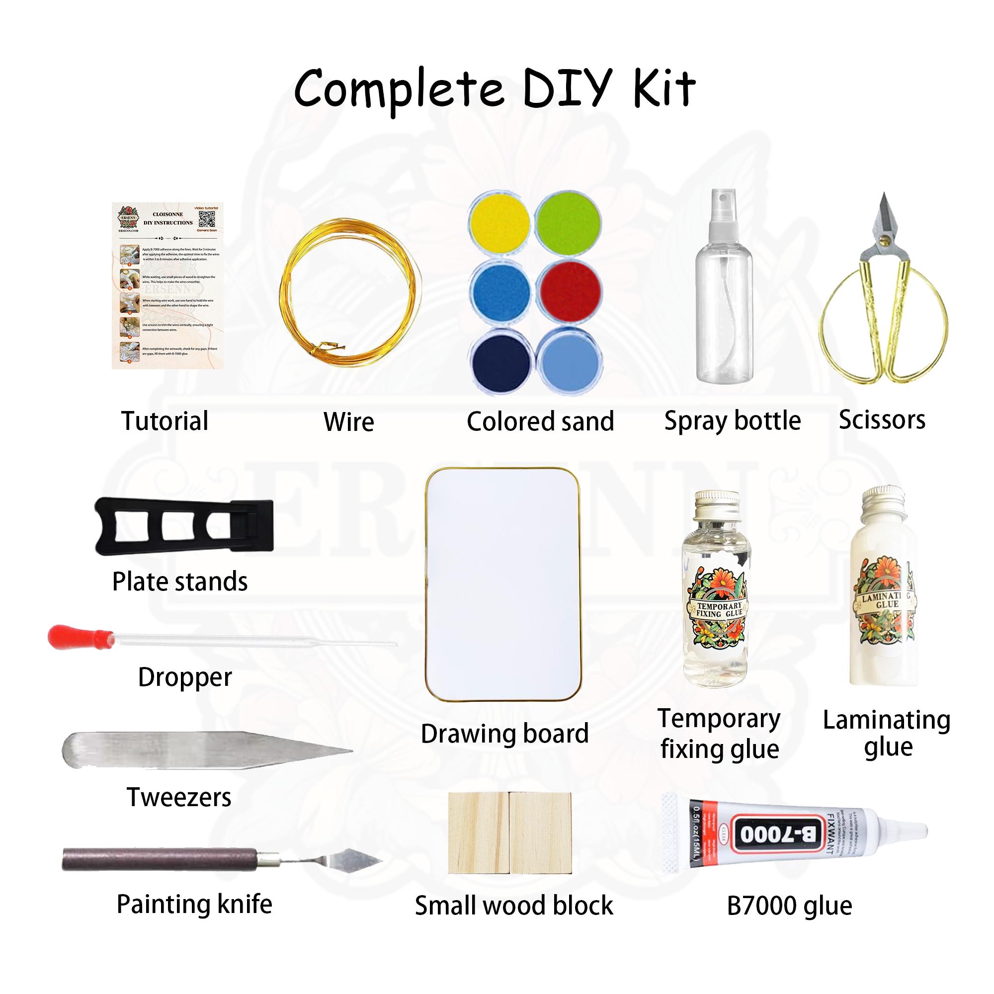 Kit DIY Cloisonné Motif Floral - Ensemble Complet Outils 28x20 Cm, Pour Débutants Et Experts - Loisir Créatif