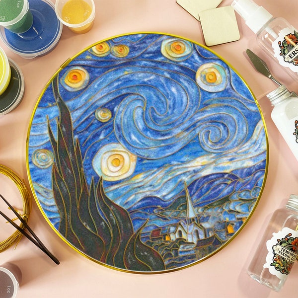 Cloisonne DIY Kit"Starry Sky",Suitable For Beginners,Home Decoration,Including All Tools