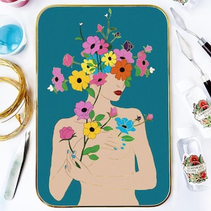 Floral Muse Cloisonne DIY Kit | Feminist Art and Crafts for Adults | Empowering Creative Gift