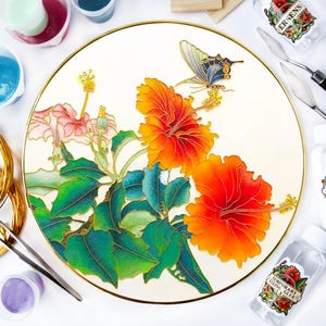 DIY Cloisonne Painting Art Kits-JButterfly and Flower-Including All Tools