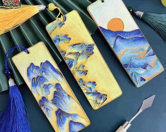 3PCS Cloisonne DIY Kit, DIY Bookmarks Unique Bookmark,Includes All Tools