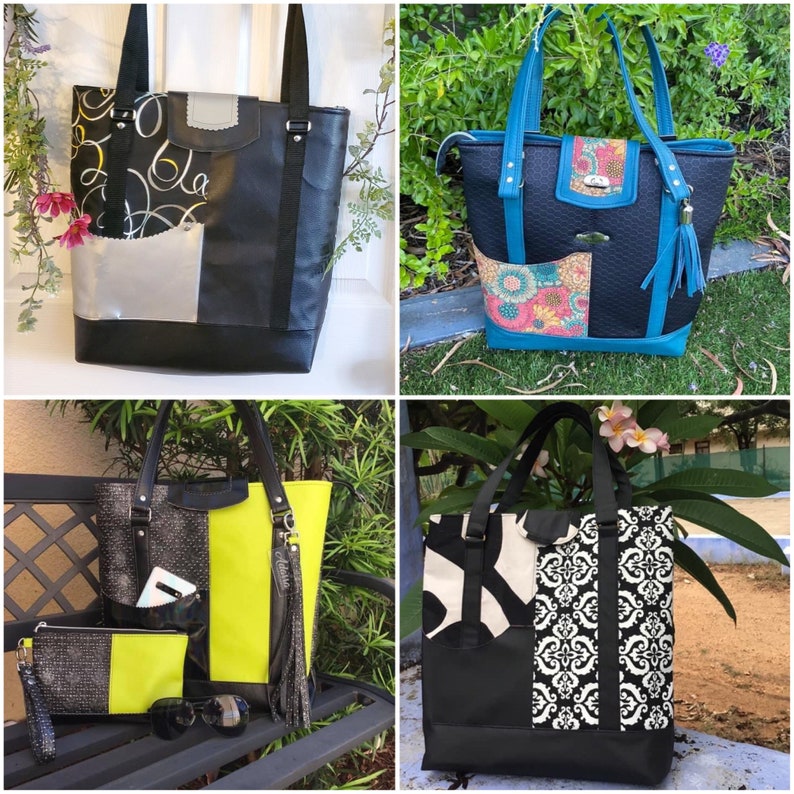 Puede incluir: Cuatro bolsas de mano diferentes con varios patrones y colores. Las bolsas est&aacute;n hechas de tela y tienen un cierre de cremallera. Las bolsas son de diferentes tama&ntilde;os y formas.