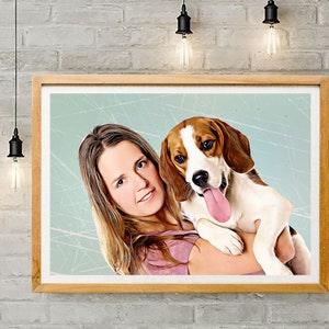 Custom dog digital pet art personalized  pet portrait dog painting digital pet portrait canvas dog drawing pet vector