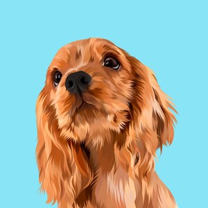 Сanvas dog painting Cartoon pet portrait Dog painting Digital portrait  Illustration Custom dog memorial Digital pet art
