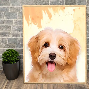 Dog Watercolor custom dog  painting digital dog  poster pet memorial digital pet art personalized portrait dog