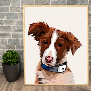 Poster pet canvas digital pet art painting custom dog memorial customized cartoon pet personalized portrait dog