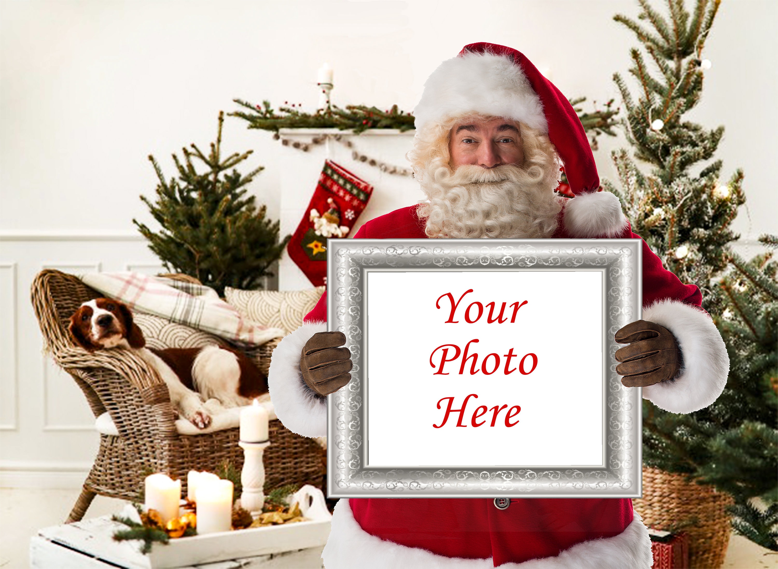 Santa overlay frame santa holding frame digital template Etsy 日本