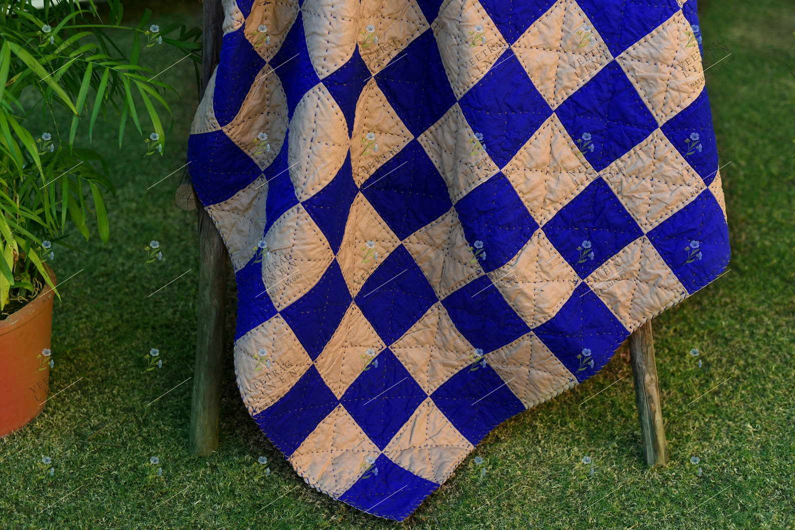 Pure Linen Cotton filled Blanket King Size quilt Handmade Etsy