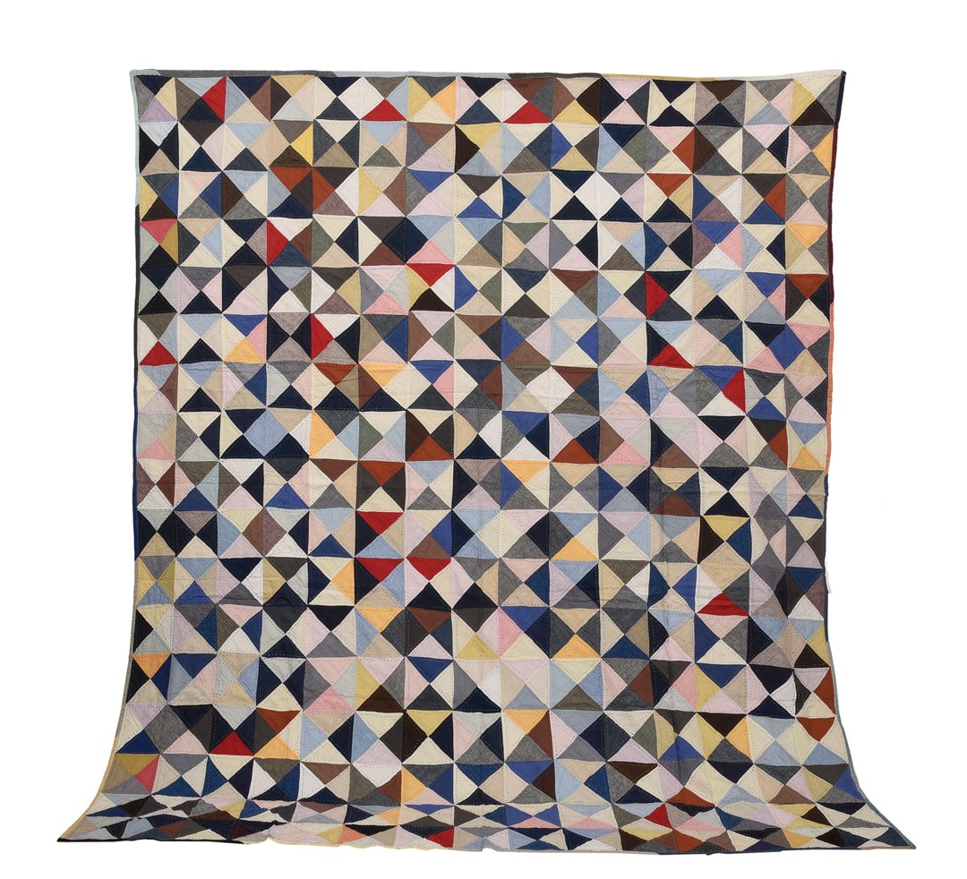 Linen Geometric Pattern Kantha Quilt / 90 Inch X 108 Inch Size Etsy