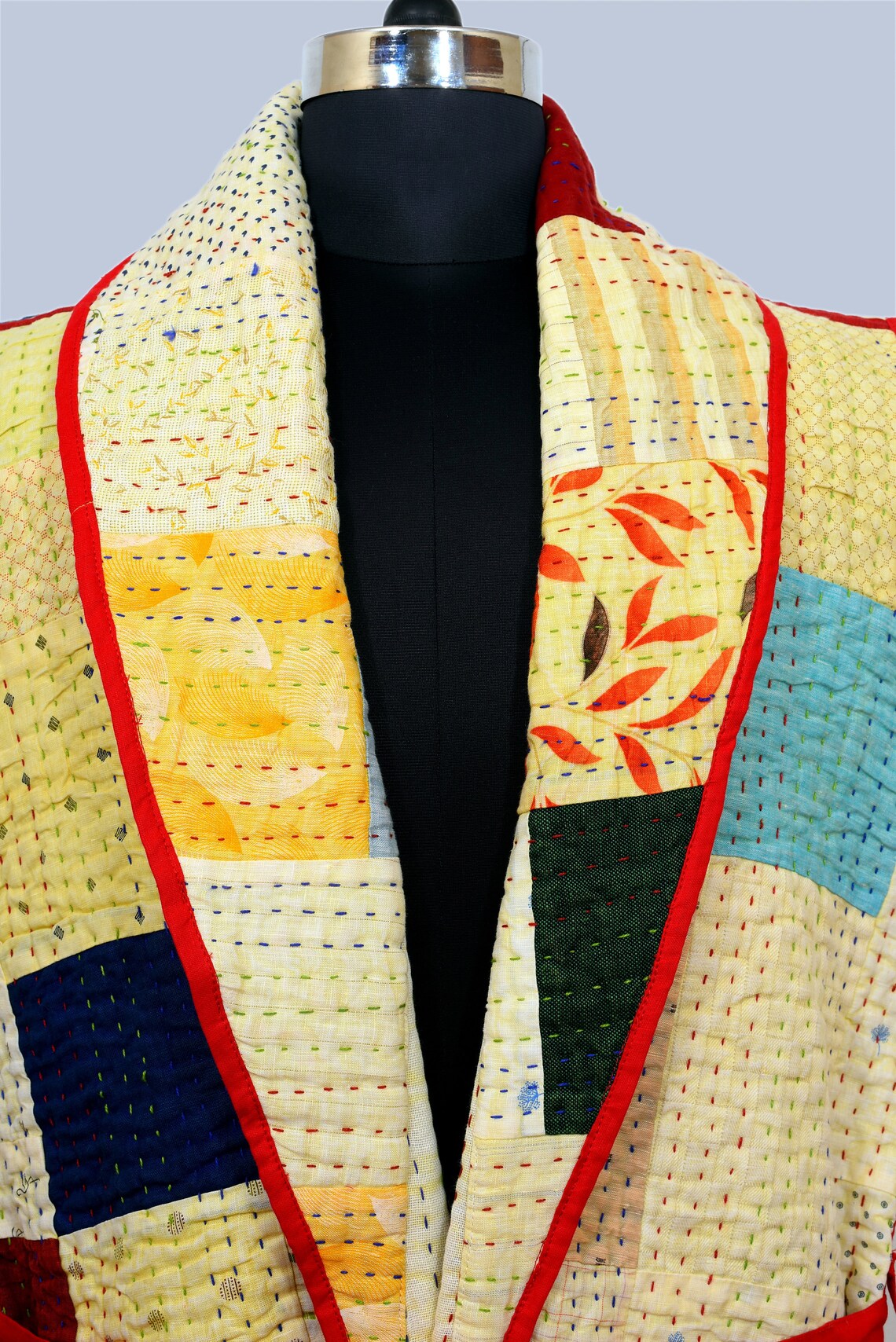 Linen Indian Kantha Quilt Jacket Size M/L/XL/ Patchwork Jacket Etsy UK