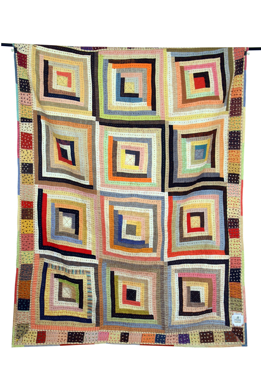 Linen Kantha Quilt 60x80 Inch/ Queen Size Quilt /patchwork Etsy