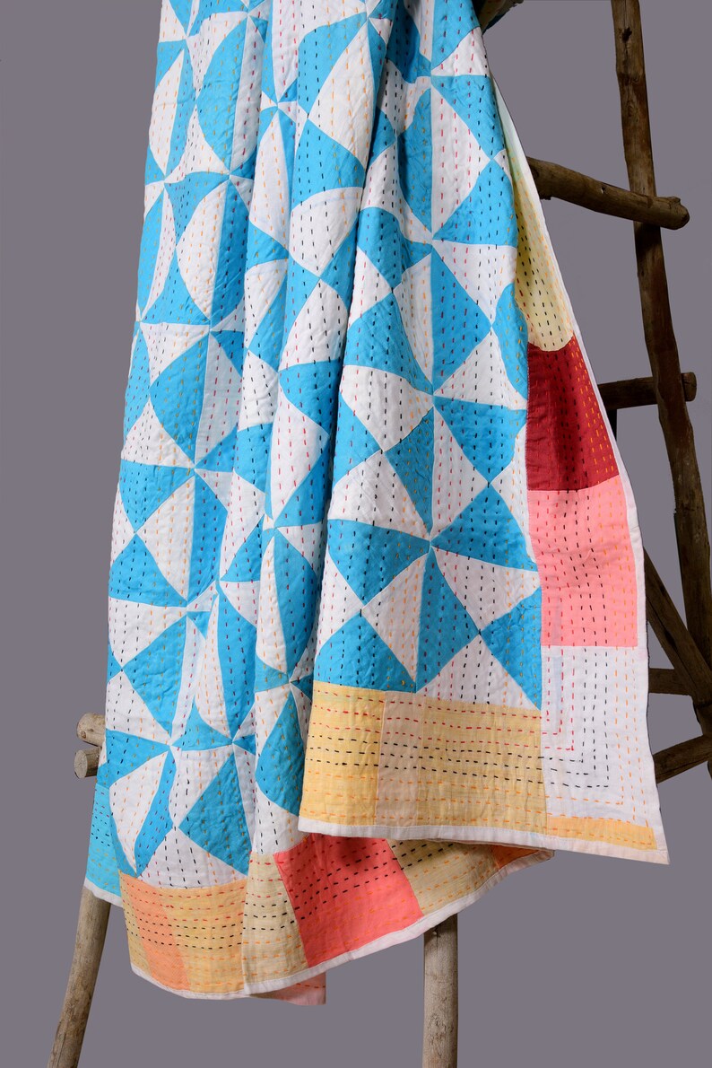 Pure Linen Handmade Kantha Quilt/ King Size Quilt/ Size 90 X Etsy