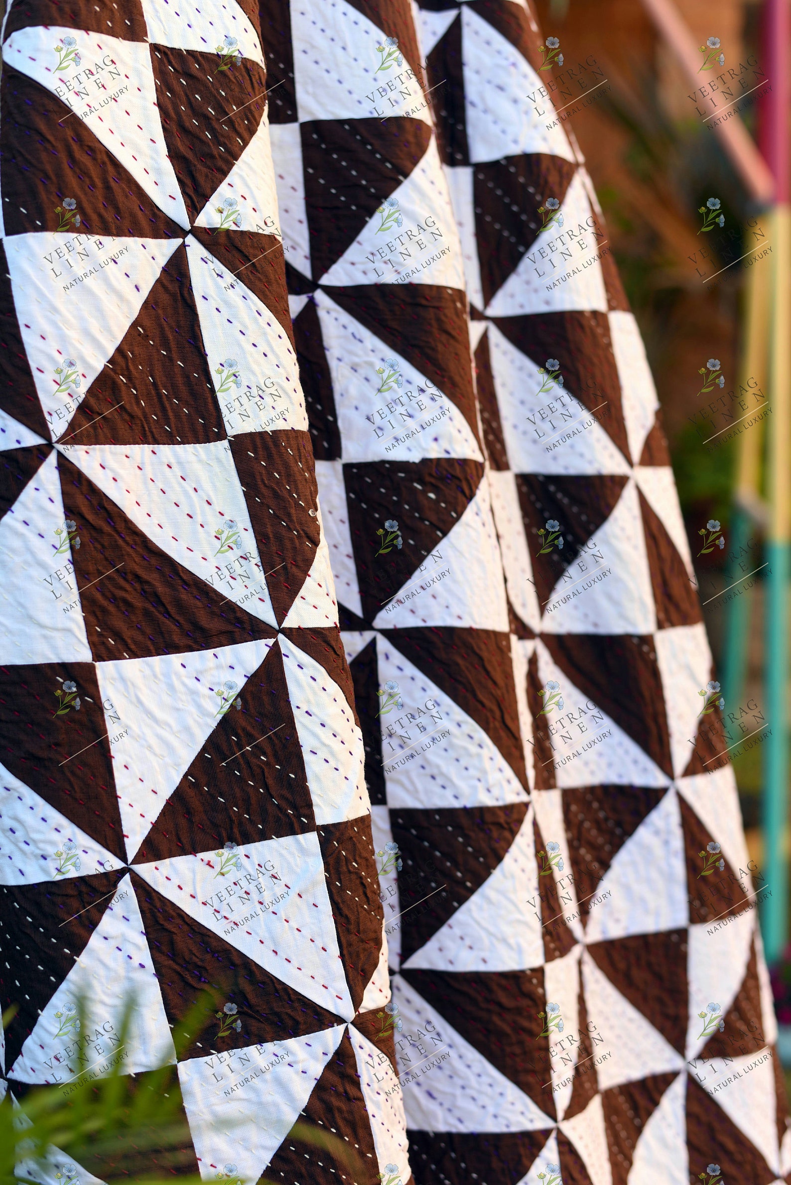 Linen Kantha Quilt 90 X 108 In/ Queen Size Quilt /patchwork Etsy