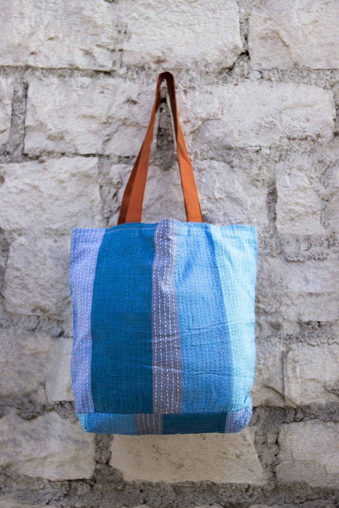 Natural linen tote bag reusable linen bag brown and white Etsy