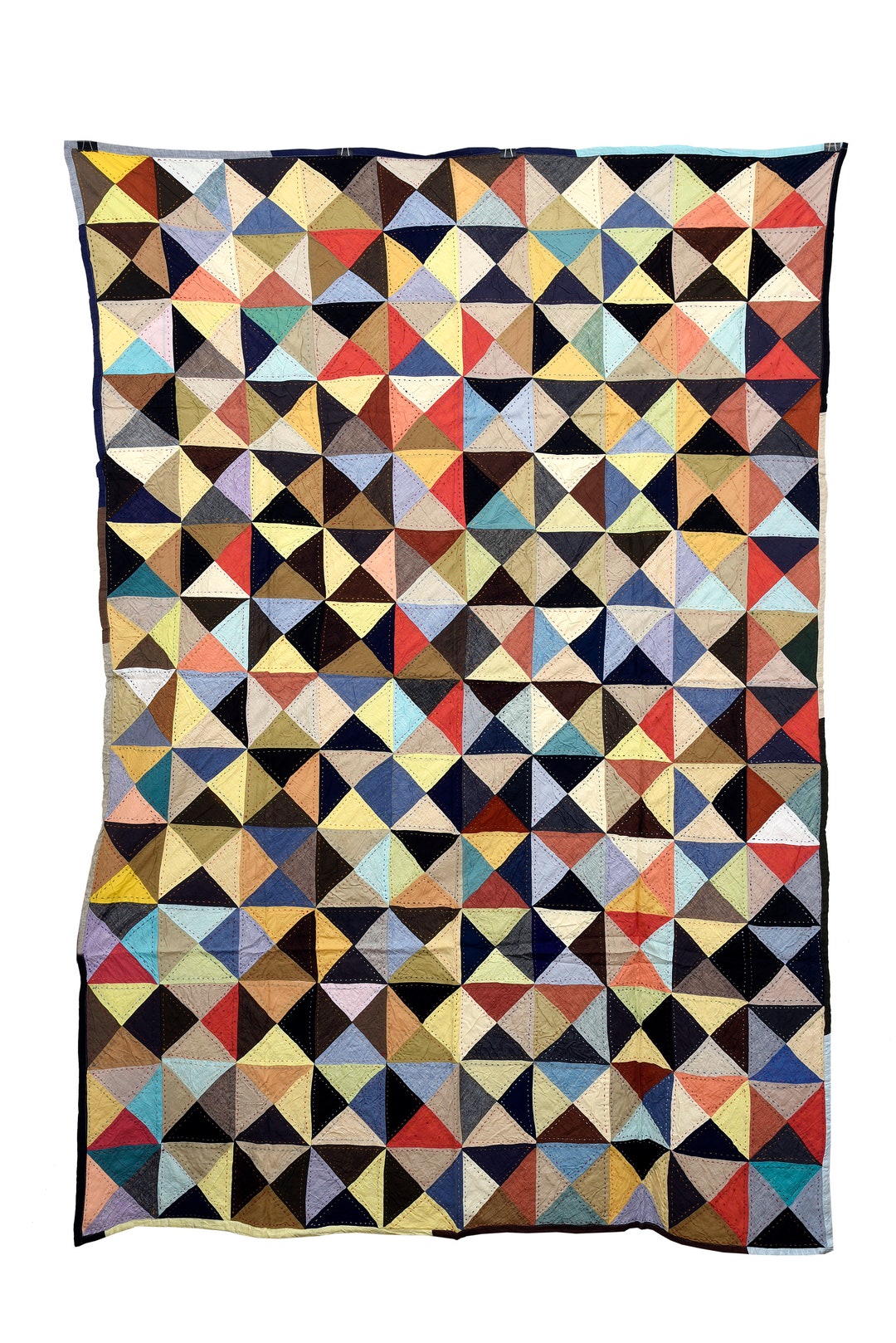 Linen Geometric Pattern Kantha Quilt / 90 Inch X 108 Inch Size Etsy