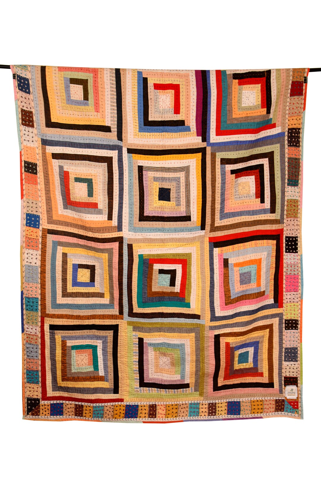 Linen Kantha Quilt 60x80 Inch/ Queen Size Quilt /patchwork Etsy