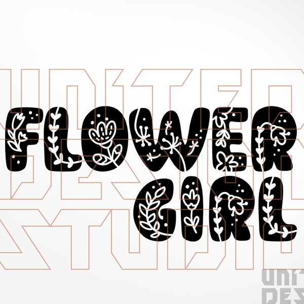 Flower Girl - Instant Digital Download, svg, eps, png black and white. Wedding, Petal Patrol, Bridal Party designs, custom designs....
