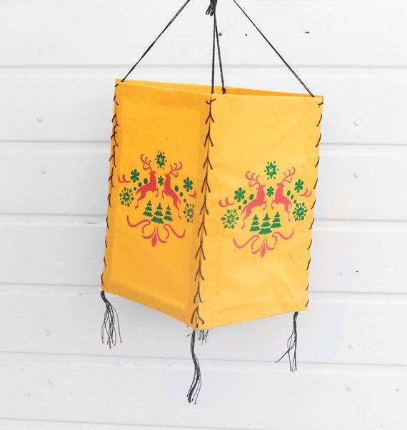 Hand made Lokta Paper Lamp Shades Christmas Reindeer Flying Reindeer Christmas decorative Lamp shed