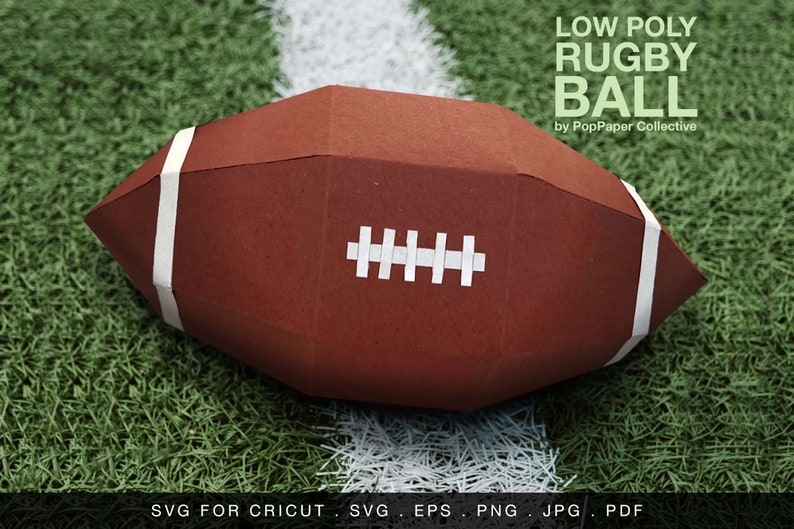 DIY Rugby Ball SVG Cricut I Printable Low Poly American Football Print