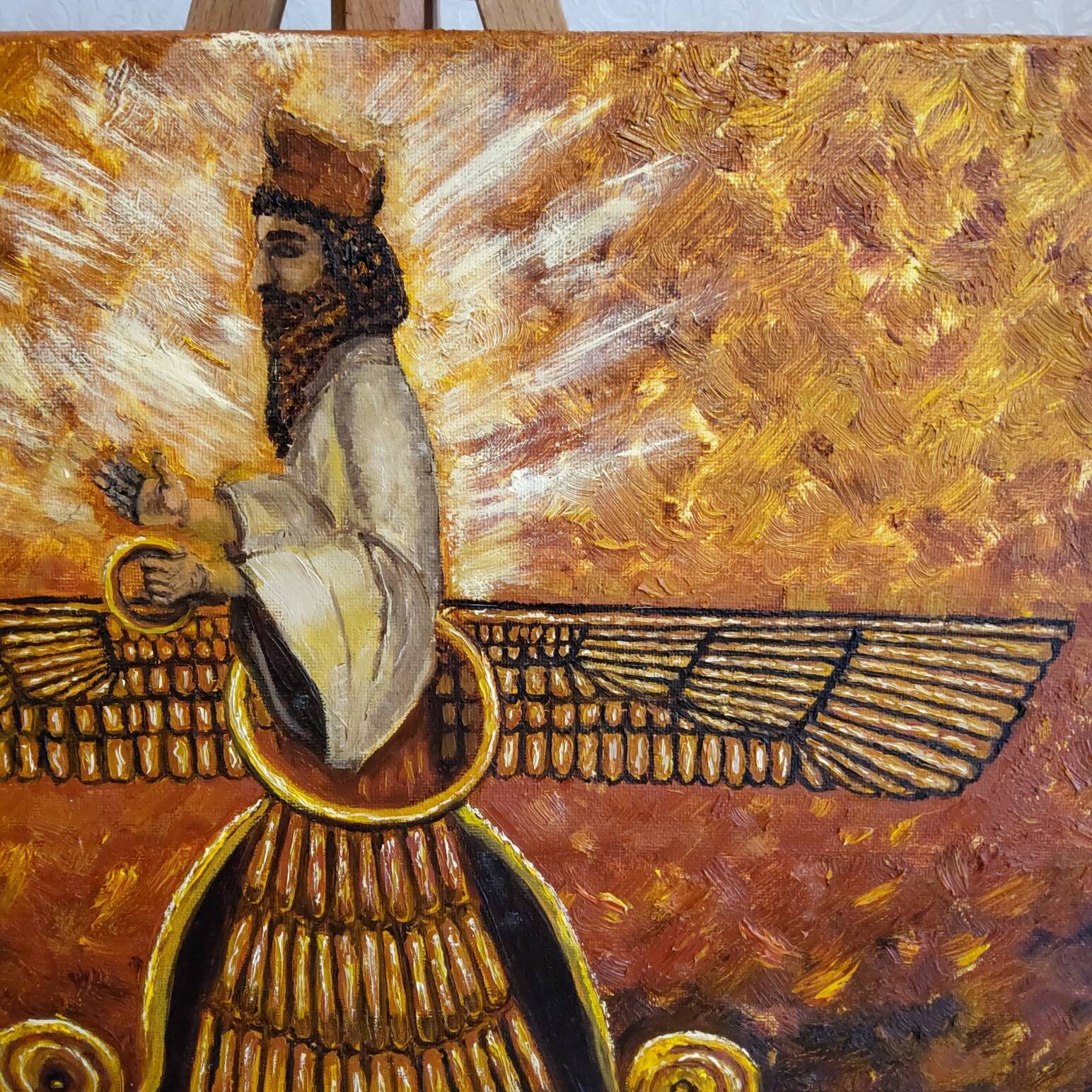 Ahura Mazda Ahuramazda Aramazd pintura al óleo original Etsy