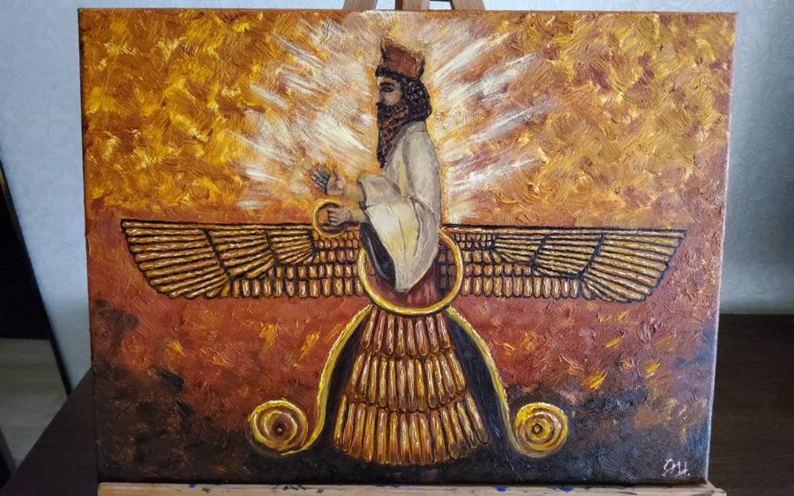 Ahura Mazda Ahuramazda Aramazd pintura al óleo original Etsy