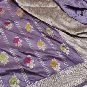 Ivory Hand-Embroidered Handloom Pure Katan-Silk Sleeveless Short Blouse main image 1