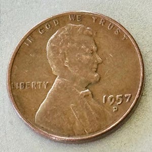 1957 D &#39;Fat 9&#39; Lincoln Penny
