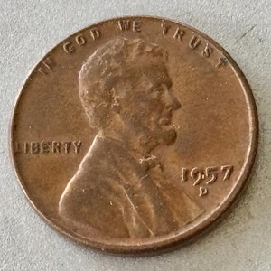 1957 D &#39;Fat 9&#39; Lincoln Penny