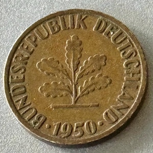1950 F 5 Pfennig, Germany