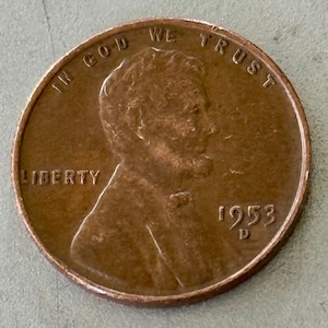 1953 D &#39;Fat 5&#39; Error Lincoln Penny