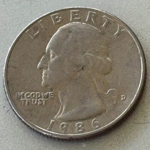 1986 D Washington Quarter