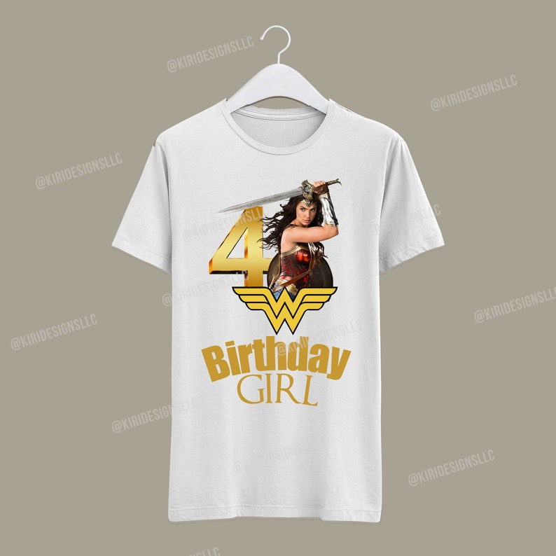 Wonder Woman Birthday Tshirt Wonder Woman Camisa de cumplea\u00f1os