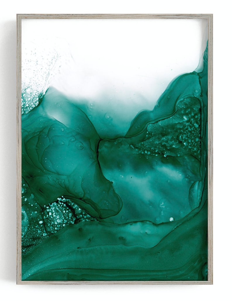 Abstract wall art abstract print emerald print emerald wall Etsy