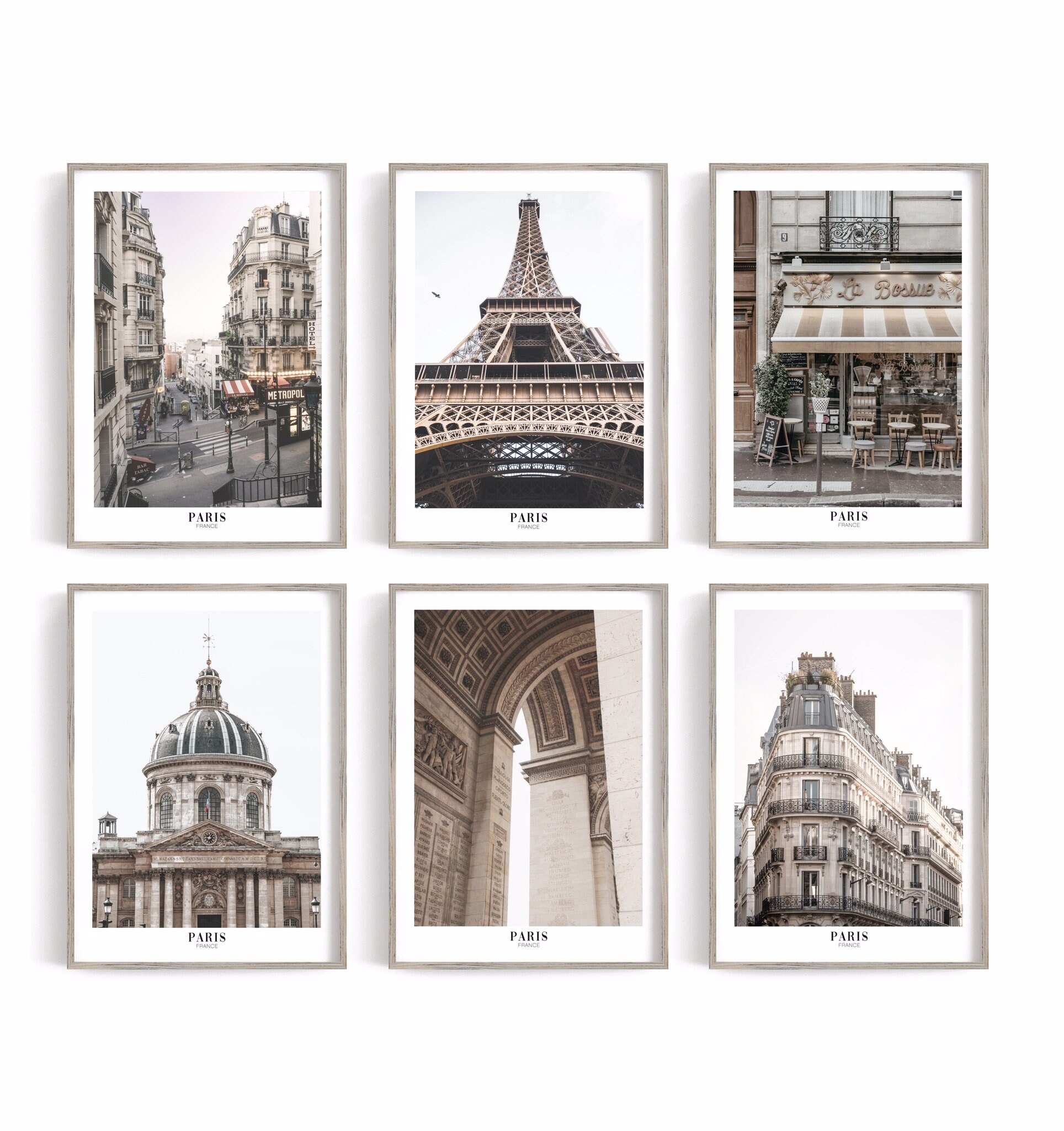 Paris wall decor Set of 6 Prints Architecture poster set Etsy