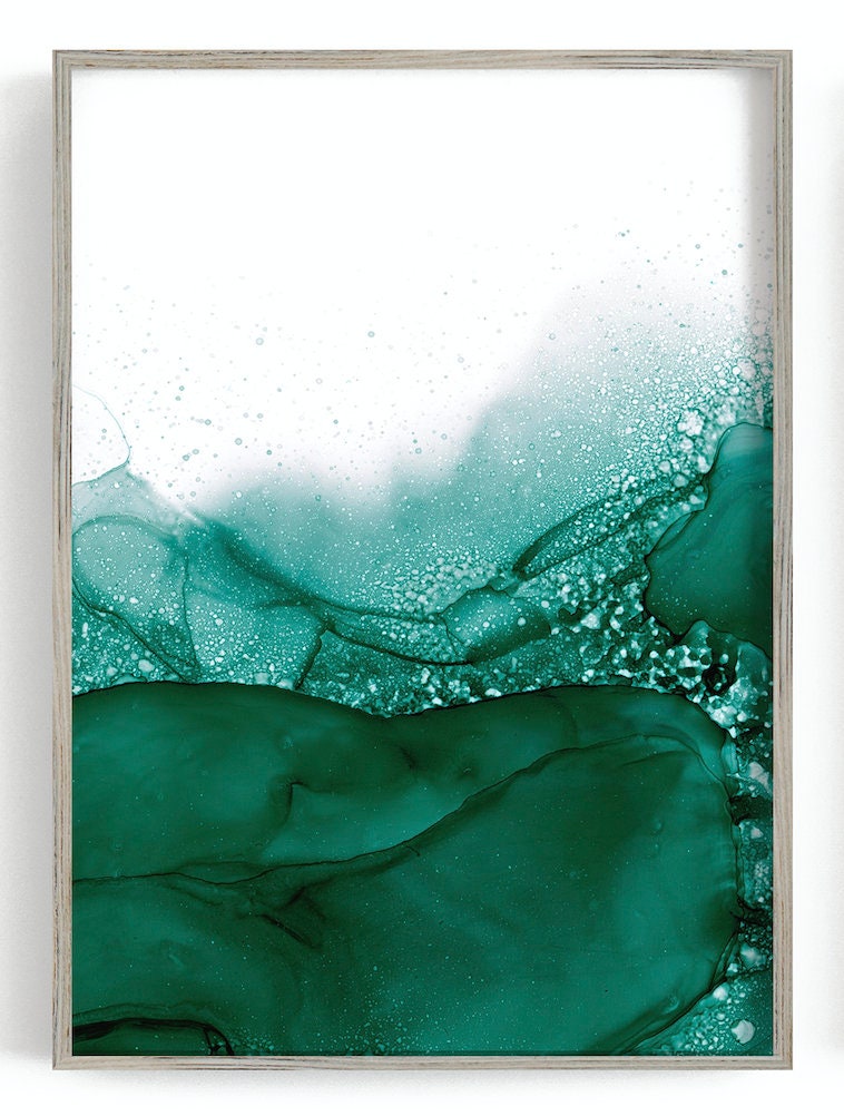 Abstract wall art abstract print emerald print emerald wall Etsy