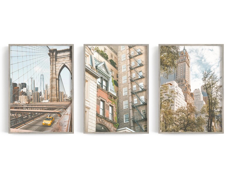 New York travel print New York art prints set of 3 Prints Etsy