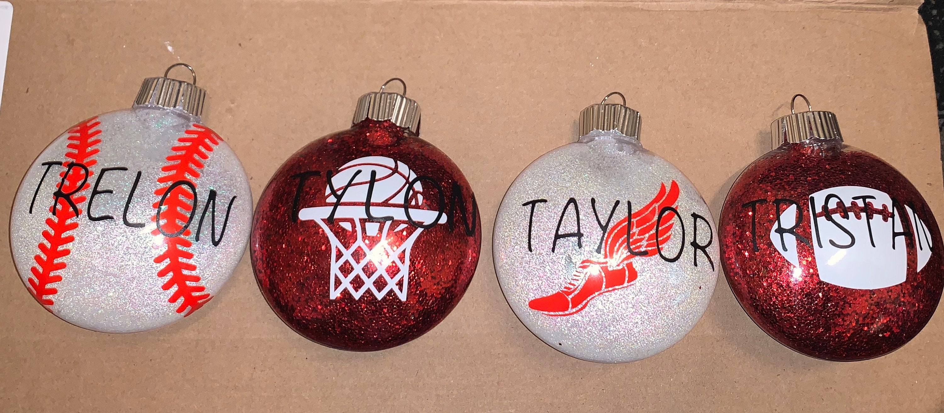 Personalized Sports Christmas Ornaments Etsy