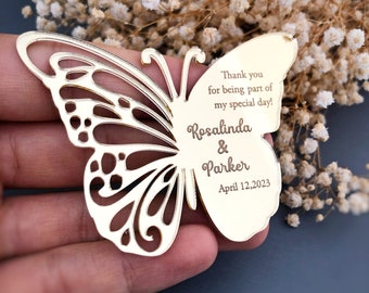Personalized Butterfly Mirror Magnet: Wedding & Party Favors