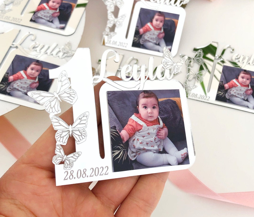 Silver Gold Birthday Photo Frame 1st Birthday Favors Girl