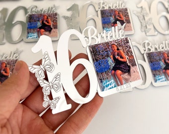 Custom Sweet 16 Gifts For Girls, Sweet 16 Decorations Party Favors, Quinceanera Photo Frame Favors For Guest, Quinceanera Butterfly Favors