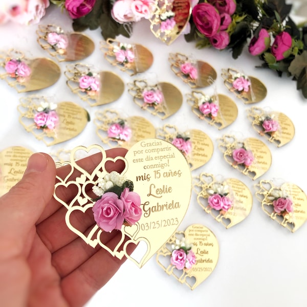 Sweet 16 party favors, Heart Favors Magnets ,Bridesmaid Gift ,Wedding Personalized Gift, Quinceañera, Baby Shower Favors, Welcoming Favors