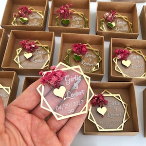 Hochzeitsmagnet, Gastgeschenke Hochzeit, Gastgeschenke zur Verlobung, Plexiglas Magnet