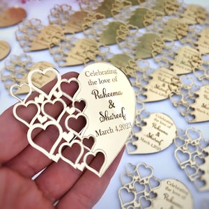 Personalized Heart Favors Magnets: Wedding, Sweet 16, Baby Shower