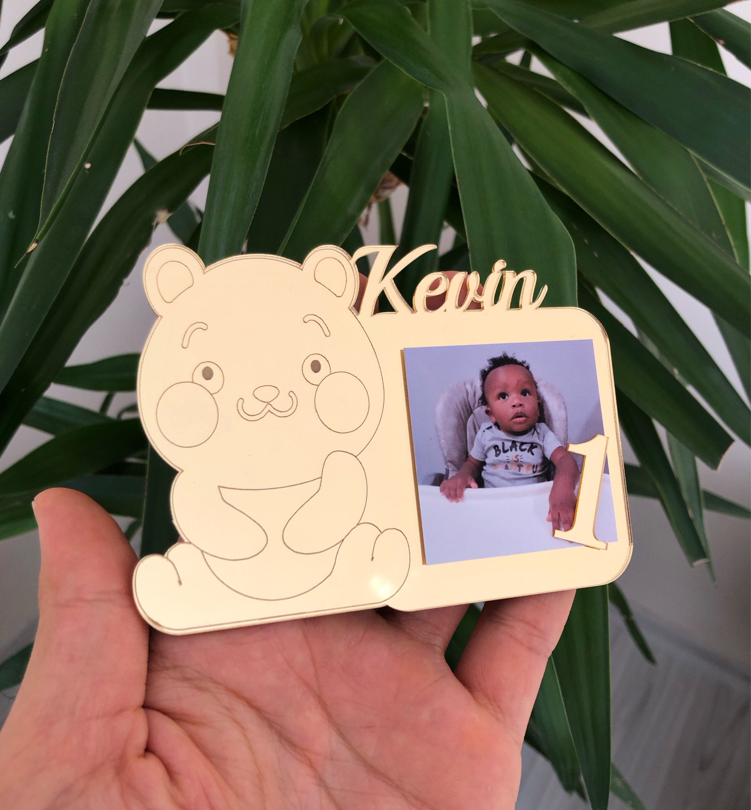 Custom Panda Birthday Photo Magnets, Personalized Gift, Birthday Favors, Baby Picture Frames, Sweet Birthday Photo Favors