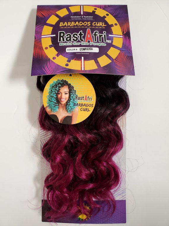 3 Pack Rastafri Barbados Curl Crochet Hair Kanekalon Braiding Etsy