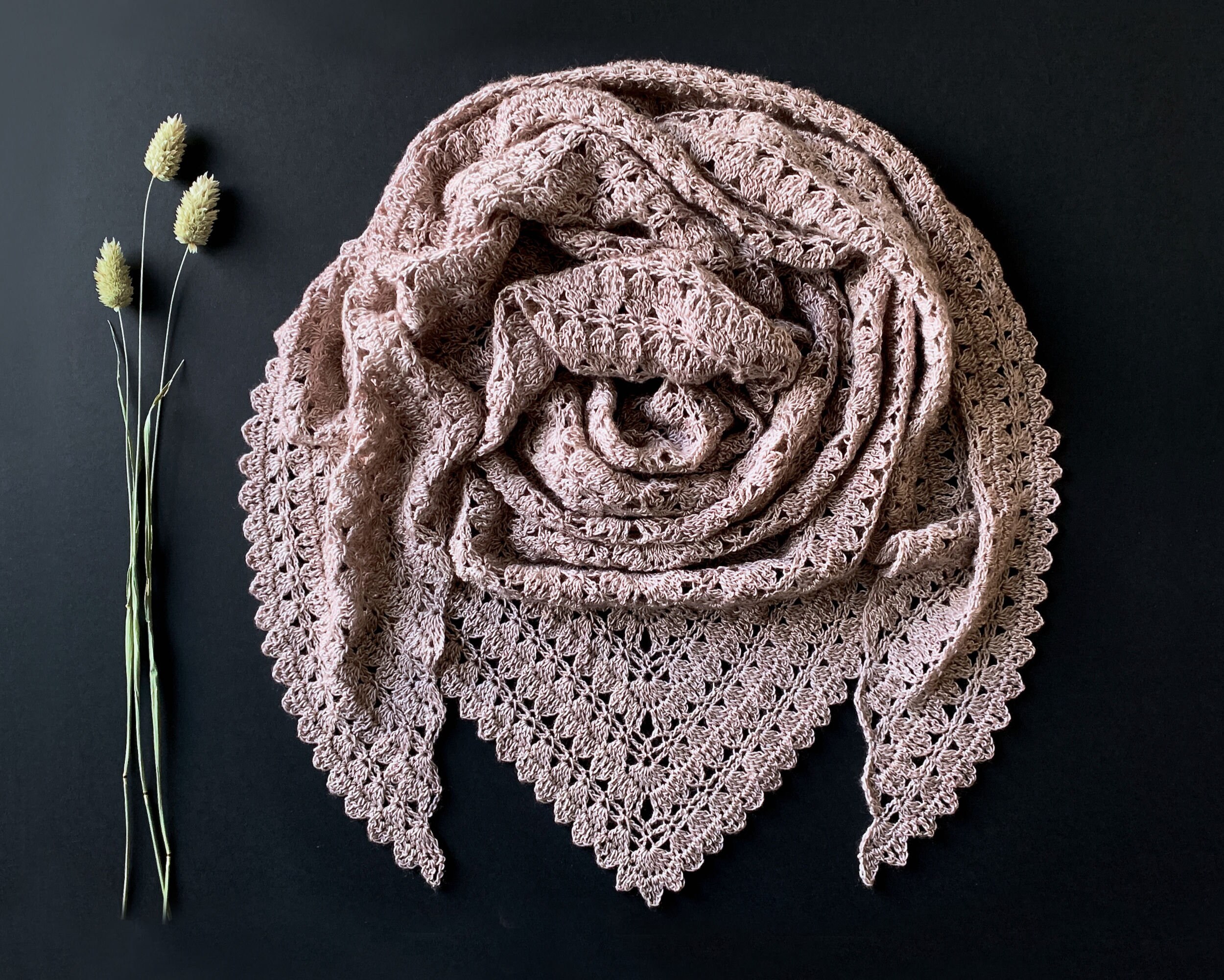 Elegant crochet scarf pattern Elegant triangle scarf pattern Etsy