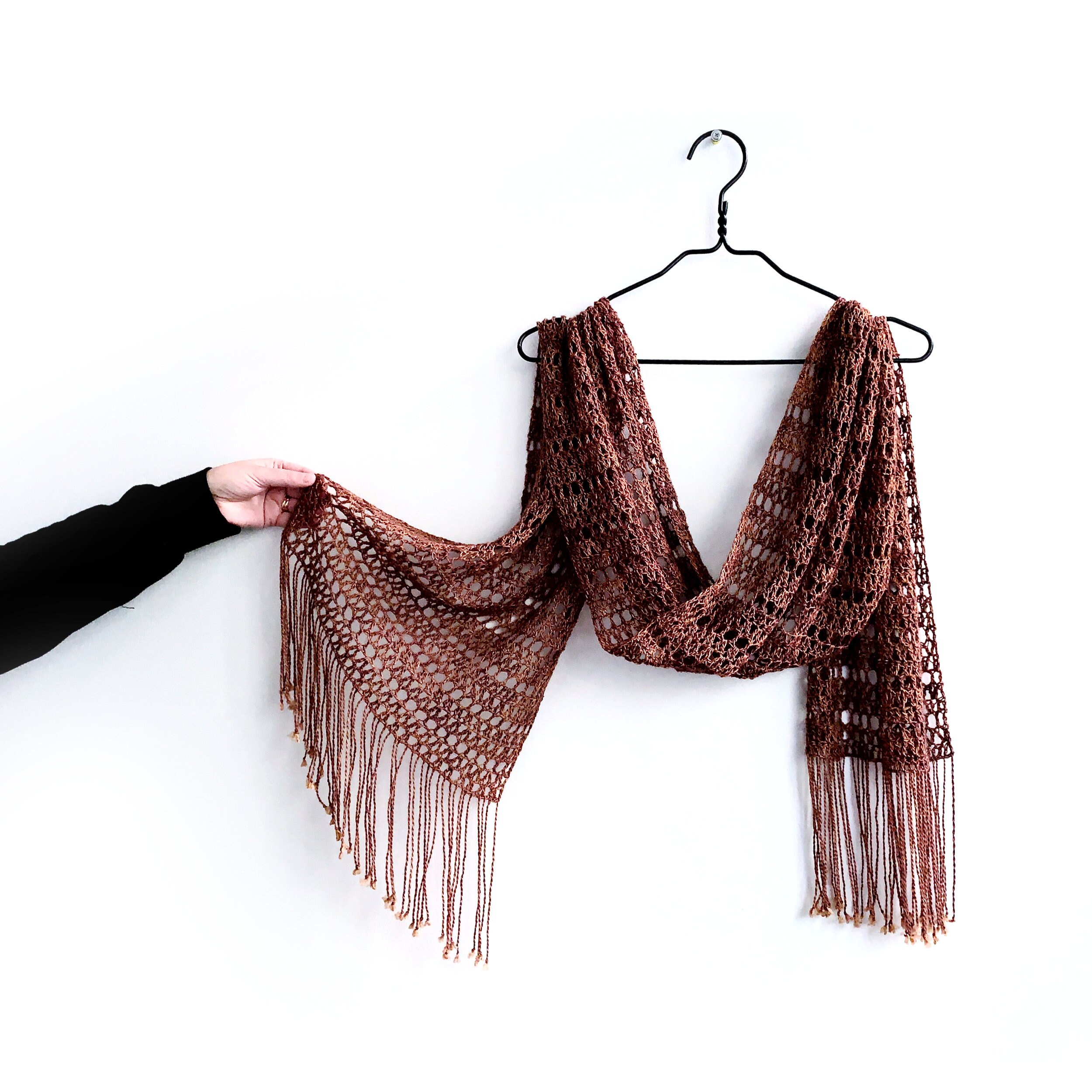 Easy crochet scarf pattern for fingering weight yarn Crochet Etsy