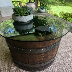 Authentic Whiskey Barrel Coffee/End Table