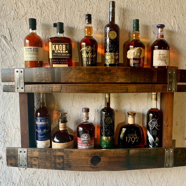 Bourbon Whiskey Barrel Stave Hanging Liquor Bar