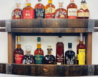 Bourbon Whiskey Barrel Stave Hanging Liquor Bar